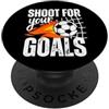 Motivational Saying Fun Soccer Vintage D Spara per i tuoi obiettivi Calcio Ragazzi Dicendo Distressed Graphic PopSockets PopGrip Adesivo