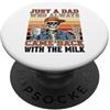 Dad Humor Vault Papà che è tornato con scheletro di latte retrò PopSockets PopGrip Adesivo