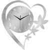 Viahsen Orologio da Parete a Forma di Cuore, Orologio Decorativo Silenzioso, Versatile Decorazione da Parete per La Casa, Ideale per Sala da Pranzo in, Argento