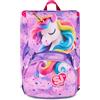 SJ GANG STYLE JAM GANG Zaino Scuola Estensibile Big Unicorn, Viola, Zaino con Divisorio Interno,Unicorno, Tasca Superiore con Ali a Scomparsa, 24 L, Scuola Elementare, Bambina