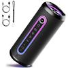 TIMU Cassa Bluetooth Portatile Potente, Altoparlante Bluetooth con 3 EQ Modalità, IPX7 Speaker Bluetooth 5.4 Accoppiamento TWS, 24H di Autonomia con 3 Luci RGB Regolabili, Supporto Micro-Con, AUX, TF