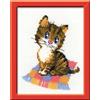 RIOLIS - Gattino HB068, Punto croce 15x18cm, Punto croce kit da ricamare, Disegni da ricamare, Embroidery kit, Kit ricamo punto croce