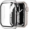 HANKN Confezione da 2 custodie trasparenti da 41 mm per Apple Watch Series 9, 8, 7, 41 mm, in vetro temperato, copertura completa, rigida, ultrasottile, antiurto, 41 mm, trasparente e trasparente