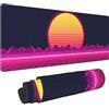 Echoserein Tappetino per mouse da gioco Vaporwave retrò viola grande XL tappetino da scrivania lungo esteso grande tappetino per mouse per casa ufficio accessori decorativi 80 x 30 cm