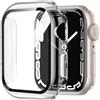 HANKN Custodia rigida per Apple Watch Series 10 da 46 mm, in vetro temperato, copertura completa chiarezza, resistente alla polvere (46 mm, trasparente x 2)