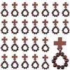 DICOSMETIC Rosario da dito in legno cattolico anello rosario tascabile anello con croce Terra Santa perline anelli per battesimo bomboniere uomo donna matrimonio chiesa regalo