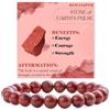 Bivei Jaspe Rosso - Base Solida - signora braccialetto perline 8mm semiprezioso cristallo naturale elastico elastico cristallo accessori regalo di yoga