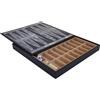 Italfama Tavola Da Scacchi E Backgammon In Faux Leather Blu E Oro Con Storage 35cm