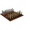Italfama Set Scacchi Metallo Romani vs Barbari, Tavola Cuoio 40cm