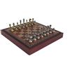 Italfama Metallo Scacchi Set 28cm Similpelle Scheda Con Stoccaggio, Realizzata A