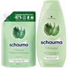 Schauma Shampoo 7 ricariche di erbe (1 x 800 ml) Shampoo fresco per capelli e shampoo da normale a veloce (1 x 400 ml) dona alla struttura dei capelli una leggera freschezza