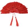 VAPKER 100 Pezzi nappine rosse 13cm/5-Pollice Silky Handmade Morbide nappine Floss Segnalibro nappe con 2-Pollice Cord Loop per la fabbricazione di gioielli, progetti fai da te, segnalibri