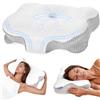 Dozion Cuscino Cervicale per Dormire - Cuscino Ortopedico in Memory Foam, Ergonomico, Supporto Collo Fianco/Schiena, Federa Sfoderabile e Lavabile, 58×40×13/10 cm (Ivory White)