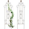 Relaxdays Set 2 Supporti Piante Rampicanti da Giardino, 116x35 cm, Traliccio di Sostegno Rose ed Edera, Acciaio, Marrone