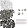 VEVOR Kit di Bottoni Badge Spille Personalizzate in Metallo Plastica Diametro 32mm 500 Pezzi Totale, Accessori di Badge Spille 500Pz, SOLO ACCESSORI SENZA MACCHINA