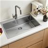 VEVOR Lavello da Incasso per Cucina, Lavello in Acciaio Inox da Incasso 85 x 45 x 19 cm in Acciaio Inox con Foro di Scarico Vasca Singola da Preparazione, Bar, Camper, Lavanderia, con Cestello Filtro