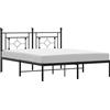 vidaXL Struttura letto con testiera in metallo nero 150x200 cm