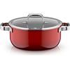 WMF Fusiontec Mineral Pro, Bratentopf mit Deckel, 24 cm, Passion Red 3201114101 4000530759962