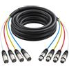 No 2X( XLR Snake A 4 Canali -Femmina da 2 M con Connettori Colorati8726
