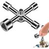 ZFRITP Chiave triangolo 4 vie 5 misure diametro interno 7 mm/10 mm/12 mm/13 mm/18 mm chiave universale triangolo per scatola elettrica, gas, acqua, contatore elettrico, scatola armadio