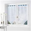 Douceur d'Intérieur Salina Tendaggio Fiocco Con Passanti, Bianco, 2 x 60 x 160 CM