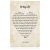 BEKUGART Targa in metallo con testo della canzone NC The Beatles in My Life, 20 x 30 cm. Poster dei Beatles. Decorazione vintage per casa, ufficio, studio, scuola, grotta, regalo dei Beatles per
