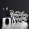 iwa concept | Decorazioni da tavolo in acrilico islamico in legno | Decorazione Ramadan Kareem e Eid Mubarak | Regali musulmani islamici | Decorazione Ramadan Eid | (Ramadan Kareem-3, Argento)