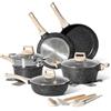 JUST PERFECTO HOUSEHOLD APPLIANCES JUST PERFECTO Batteria Pentole e Padelle a Induzione, Set Padelle Antiaderenti Per tutti i piani cottura, Batteria di pentole antiaderente 24/28cm con Coperchi, set pentole induzione senza pfoa e ptfe