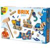 SES Creative - Brix junior - Veicoli da costruzione - Giocattoli da cantiere - Veicoli da cantiere per bambini - Set di costruzione - Con parti in legno, martello e perni di collegamento - Dai 3 anni
