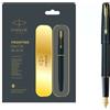 Parker Penna stilografica Parker Frontier nera opaca GT bordo oro e pennino nuova