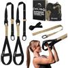 THYSOL Resistance Trainer Pro - Set di cinghie per esercizi militari, con ancoraggio regolabile per porta, per allenamenti a casa, adatte per viaggi e allenamento indoor e outdoor (beige)