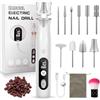 ZABOUL Fresa per unghie professionale，Lima per Unghie Elettrica Senze Fili con Display LCD， Limetta portatile per gel acrilico, 10 In 1 Kit Manicure Pedicure Ricaricabile Velocità Regolabile(argento)