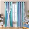 XiDi Dream Star, Tende oscuranti per finestre della camera da letto da bambino e bambina, 132 x 244 cm (larghezza x lunghezza), colore: blu, verde e grigio
