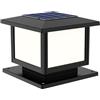 LLXDFUU Decorazione Domestica Lanterne solari da Esterno per Cortile 4 luci Copertura per palo da Esterno LED Farmhopuse Luce Moderna Lampada da Lanterna a Colonna con Montatura su molo Quadrato Nero
