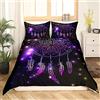 Homemissing Purple Galaxy Bedding - Copripiumino singolo con acchiappasogni, ultra morbido, in microfibra, romantico, cielo stellato, set da 2 pezzi
