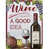 Dodino Targa in metallo con lettera di vino rosso 30x40cm , stile vintage, per caffè, bar, pub, negozi, cartelli decorativi da parete
