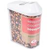keeeper Contenitore per Alimenti Sfusi, Coperchio Dosatore Regolabile, Plastica, 750 ml, 10,5 x 5,5 x 17 cm, Paola, Bianco