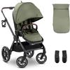 hauck Comfort N Care, Olive - Passeggino con Coprigambe e Seduta Reversibile dalla Nascita fino a 22 kg, UPF 50+, Ruote di Gomma Ammortizzate, Manubrio Regolabile con Portabibite