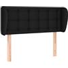 vidaXL Testiera con orecchie Nero 83x23x78/88 cm Tessuto