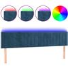 vidaXL Testiera LED blu scuro 200x5x78/88 cm velluto