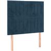 vidaXL Testiere 2 pz. Velluto blu scuro 100x5x78/88 cm