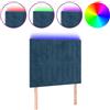 vidaXL Testiera LED blu scuro 100x5x118/128 cm velluto