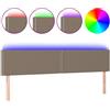 vidaXL Testiera LED Taupe 180x5x78/88 cm Tessuto