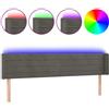 vidaXL Testiera LED grigio scuro 203x16x78/88 cm Velluto