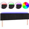vidaXL Testiera LED nera 160x5x78/88 cm Velluto