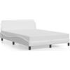 vidaXL Struttura letto "Dover" bianca 137x190 cm in ecopelle