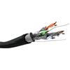 Goobay 2 cavi di rete Goobay 77624 CAT 6A per esterni, S/FTP (PiMF), neri, 100 m - Conduttori in rame (CU), AWG 23/1 (monoconduttori), guaina in polietilene (PE)
