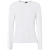 PIECES Pcsirene LS Tee Noos, Maglia a Maniche Lunghe Donna, Bianco (Bright White), 34 (Taglia Produttore: X-Small)