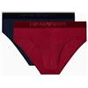 Emporio Armani Slip da Uomo in Velluto, Confezione da 2, Blu, M, Blu, M