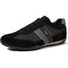 Geox U Wells A, Sneakers Uomo, Nero/Blu (Black/Dk Jeans), 46 EU